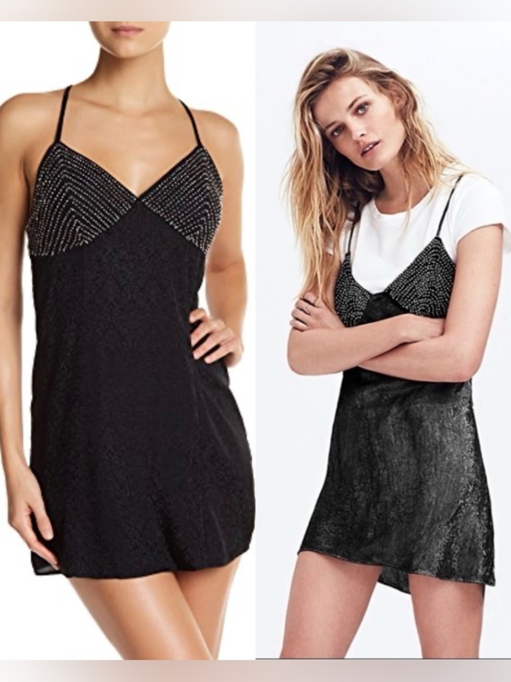Free People Fleur De Lis Beaded Shooting Star Slip Dress , size XS Coachella